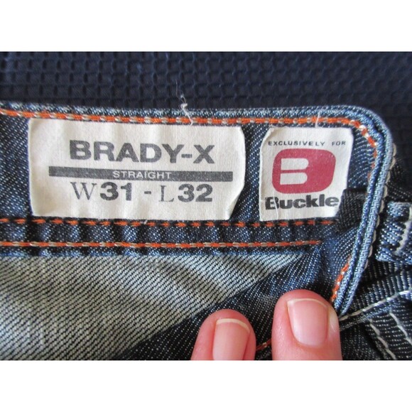 Buffalo Britton BRADY Jeans Mens Straight W31 L32  Blue Embroidered Pockets - Picture 5 of 8